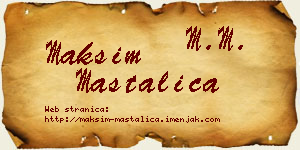 Maksim Mastalica vizit kartica
